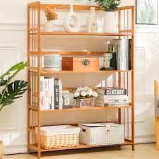 Eco-friendly multi-tier bamboo bookshelf for home and office storage