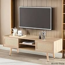 Stylish Bamboo TV Unit – Eco-Friendly Wooden Media Console for Modern Living Rooms
